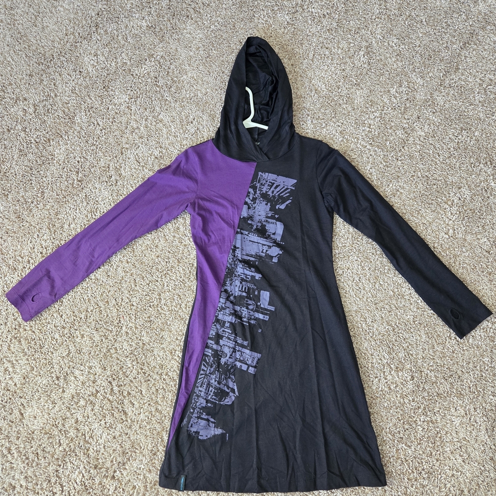 Turbowear Purple and Black Hooded Dress